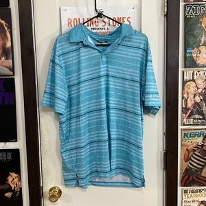 Blue striped polo